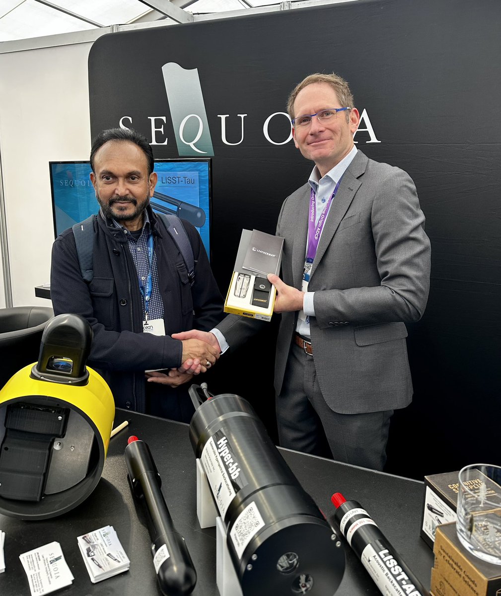 jimdecker's tweet image. Zach Thomas (CEO Sea and Land Tech) winning a Sequoia LEATHERMAN Tool! #OB23 #LISST