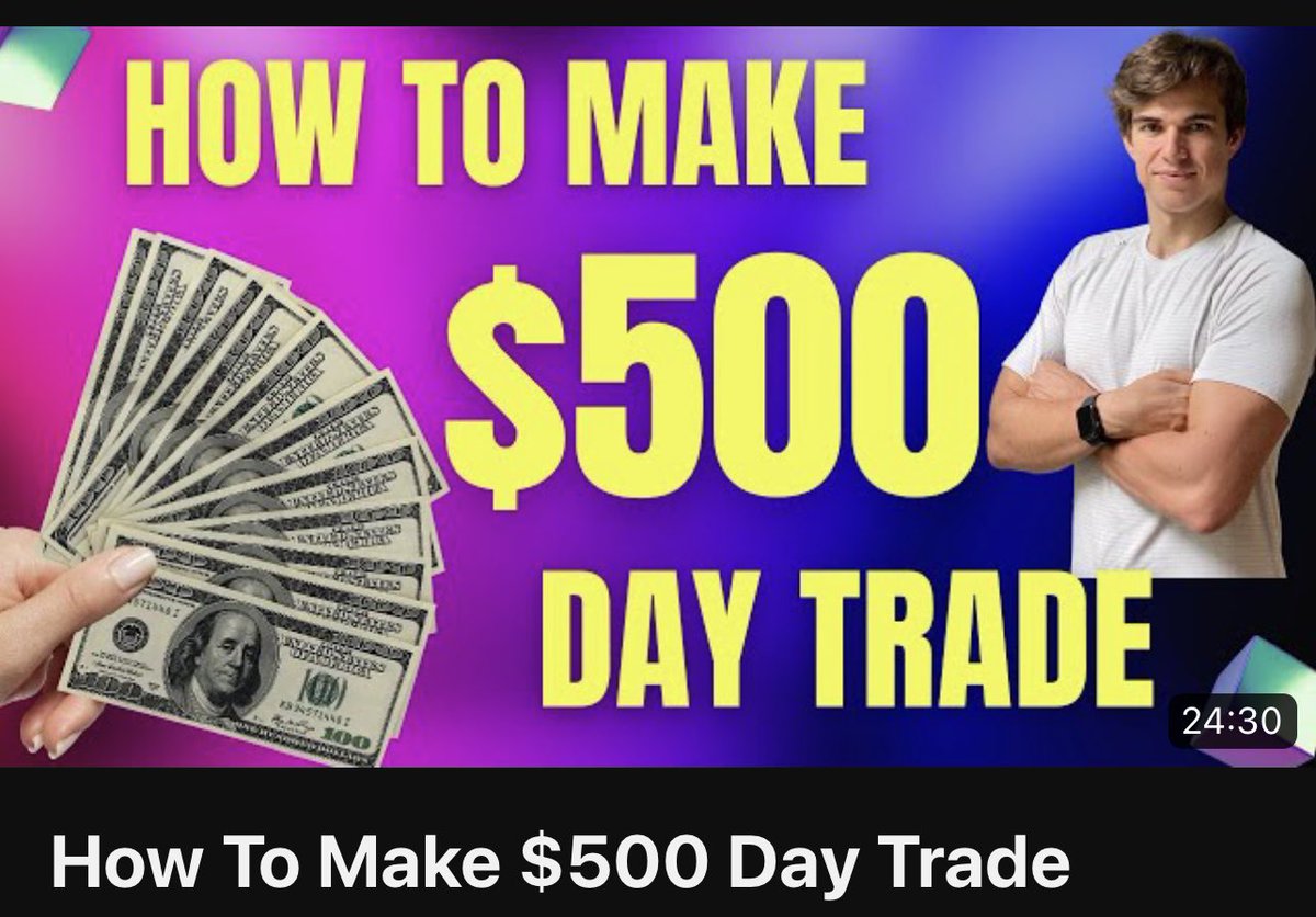 How To Make $500 Day Trade
youtu.be/cDKvt4_Pbkw