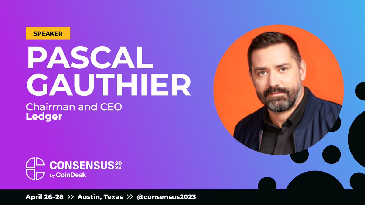 _pgauthier's tweet photo. I'll be speaking at @consensus2023 by
@CoinDesk with @KenzieSigalos to discuss self-custody's critical role in the current market environment.

Don't miss out. https://t.co/LOLGgTUBiw