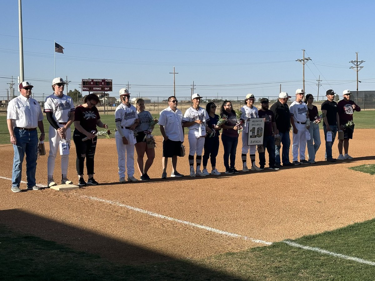 lopebaseball's tweet photo. Senior Night 2023! Proud of these young men and their dedication to our program! We have a lot of baseball left to play and we’ll lean on these outstanding young men to lead us! #Seniors2023 #WhyNoUs @AbernathyISD https://t.co/XAKvMeESIV
