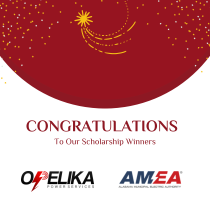 Opelika Power Services and the Alabama Municipal Electric Authority (AMEA) are pleased to announce the local winners of the 2023 AMEA Scholarship.  ow.ly/C3ZS50NMkyr