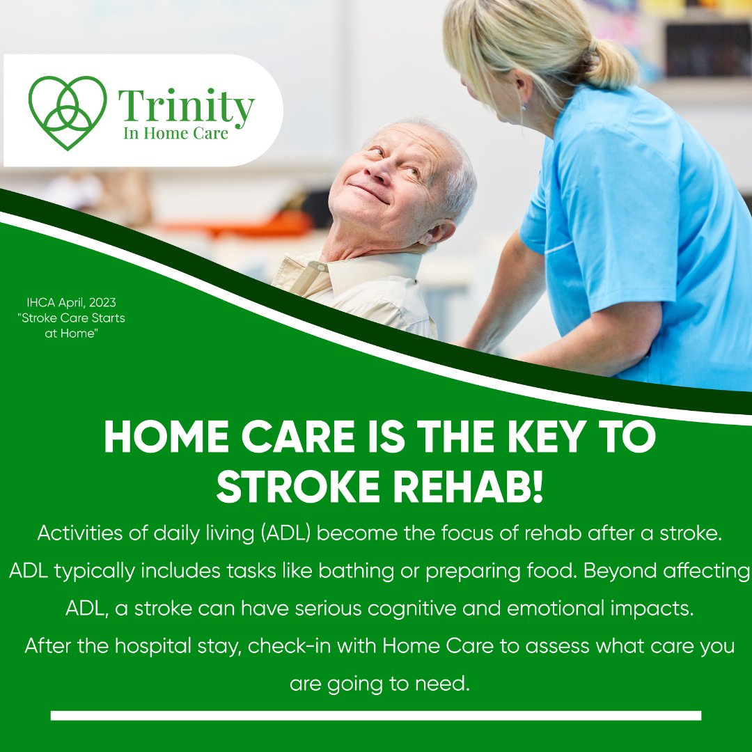 QueenCityHC's tweet photo. Many people don't know that CarePros at Trinity IHC can assist with rehab directed by a PT. Just like a family member, our staff can be trained on the workouts needed to rehab after any medical issue. Oversight and reminders can assist in a quicker and stronger rehab. #TrinityIHC https://t.co/u6NnVmCp3T