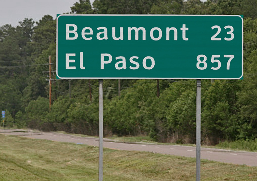 Oh no! Think of all the cool places between these two. It could take a whole month to cross Texas, in fact you may never want to leave!