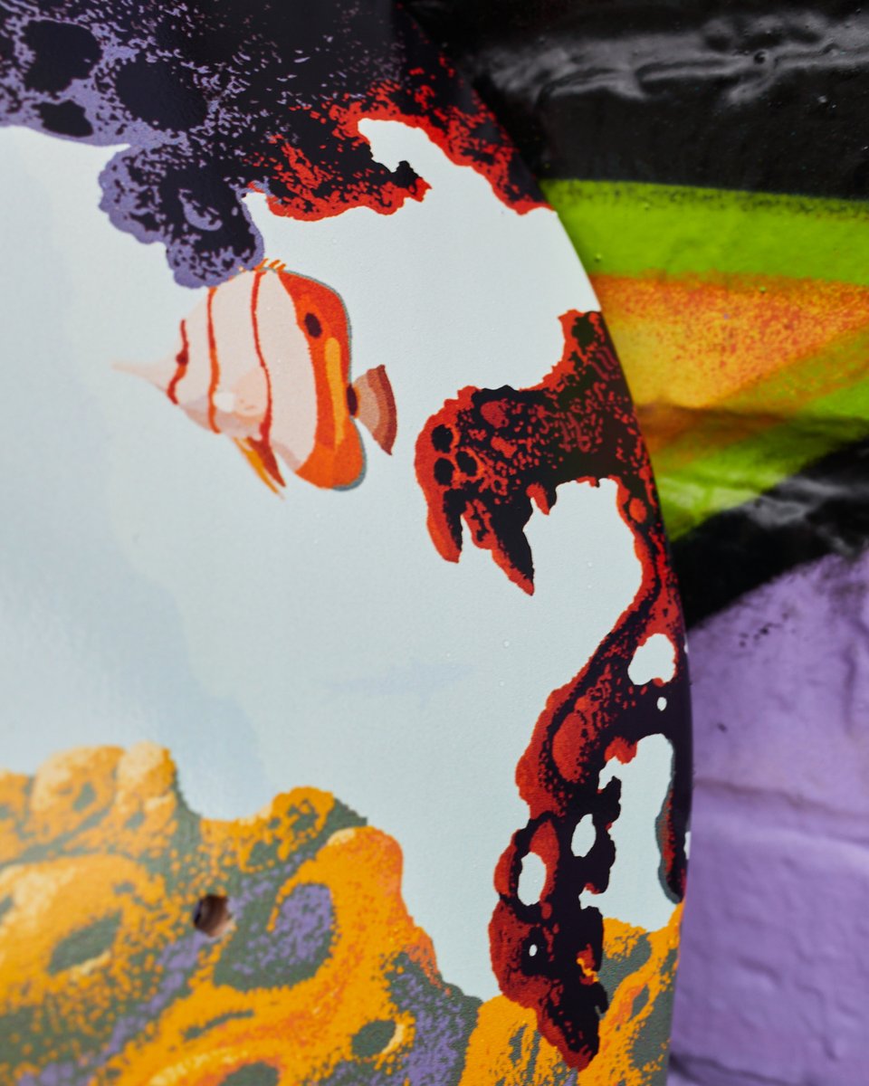 New Collaboration with @PangeaSeed coming tomorrow! In time for Earth Day my artwork "A Dream of the Reef" from 2020 has found a new home on a skate deck diptych. Available Thursday April 20, 12pm PST exclusively from: shop.pangeaseed.org