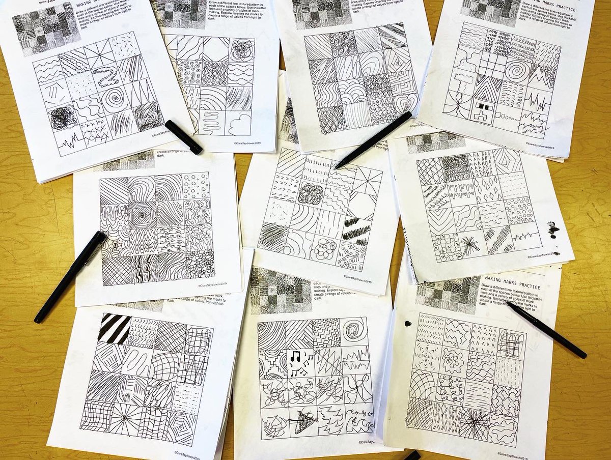 Some really awesome experimental mark making happened today in 2nd period! 🖊🖋

#markmakingart #experimentalart #highschoolart