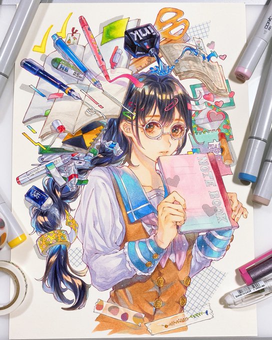 「marker mechanical pencil」 illustration images(Latest)