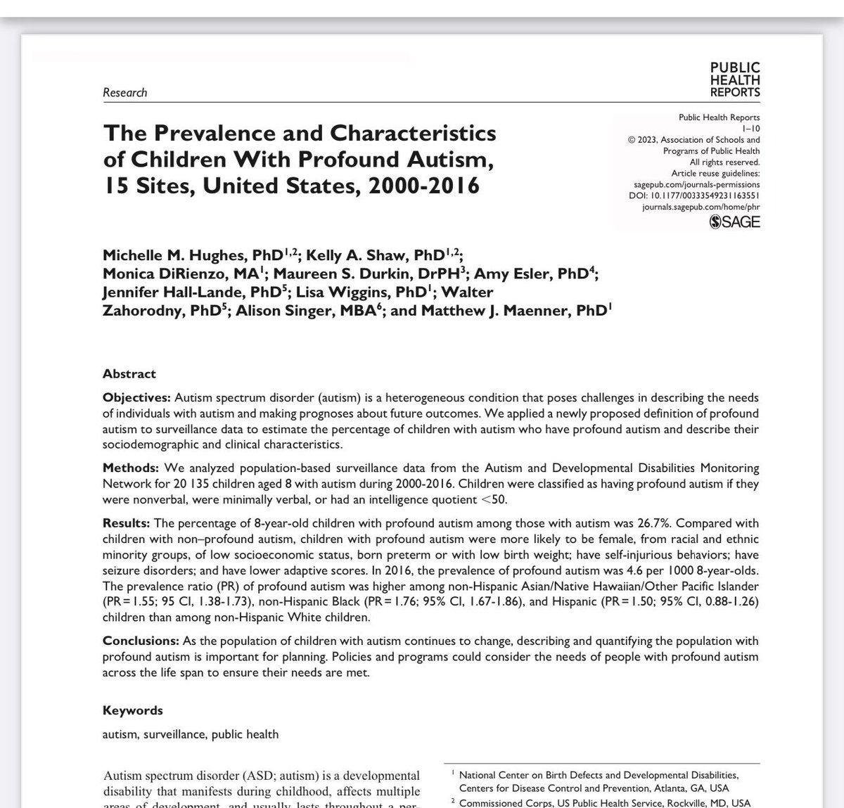 alisonsinger's tweet photo. First time CDC reports prevalence of profound autism. https://t.co/oXrnTJRP4m