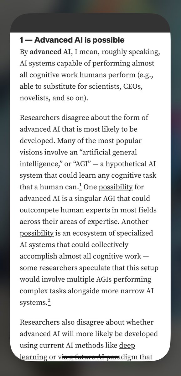 @Corey_Yanofsky @MichaelDPlant #magicalthinking 👀
#romanticization or #romantification of #AI 

#ProTip if someone tells you a certain tech is a decade(s) away, consider it obsolete #DOA #stillborn 

#AIalignment this long essay hinges on one point: Advance🦄AI is possible 

it’s not possible #AIHysteria
