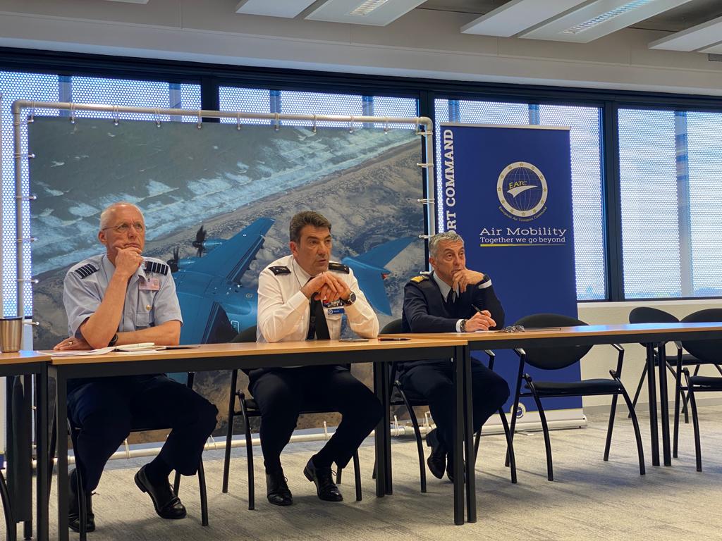 EATC_'s tweet photo. Today the #EATC Chief of Staff officially started the 2023 #StudyConference.
BG Gourg hightlighted that "...study process is an excellent tool to enhance interoperability among the nations. Thank you to the nations for their commitment!..."
#AirMobility #TogetherWeGoBeyond https://t.co/AS9GFiu4fL