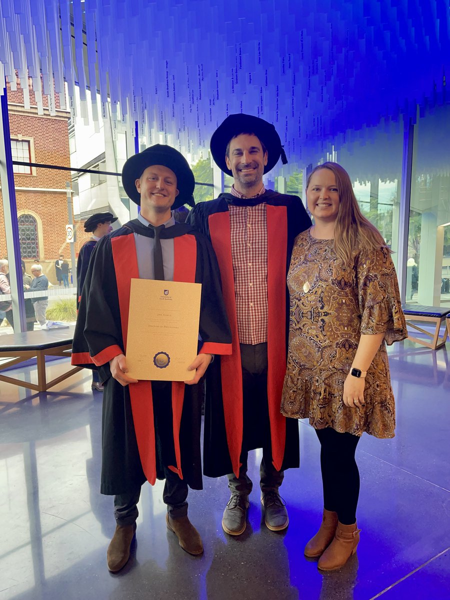 A real thrill today to have two of my former #PhD students together at the @UniversitySA Graduation Ceremony - @Jan_Varga_Geo celebrating the award of his Doctorate and @alicia_pollett there to support. Congrats Dr Varga!