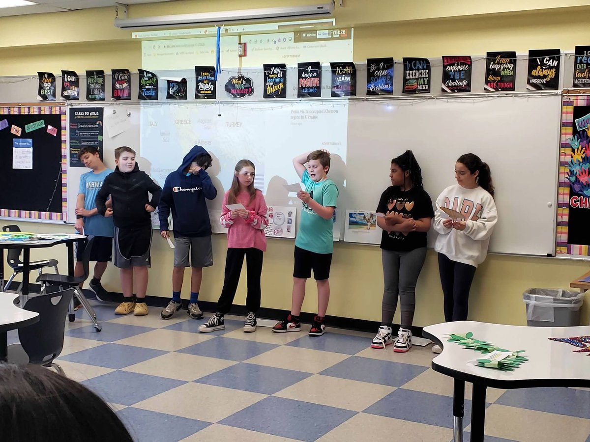 So proud of my students presenting their Greek projects and rapping to a Greek Gods song! Such a fun morning! #mahwahconnects #fosterbelonging <a href="/mahwahschools/">Mahwah Public Schools</a> <a href="/RamapoRidgeMS/">Ramapo Ridge MS</a>