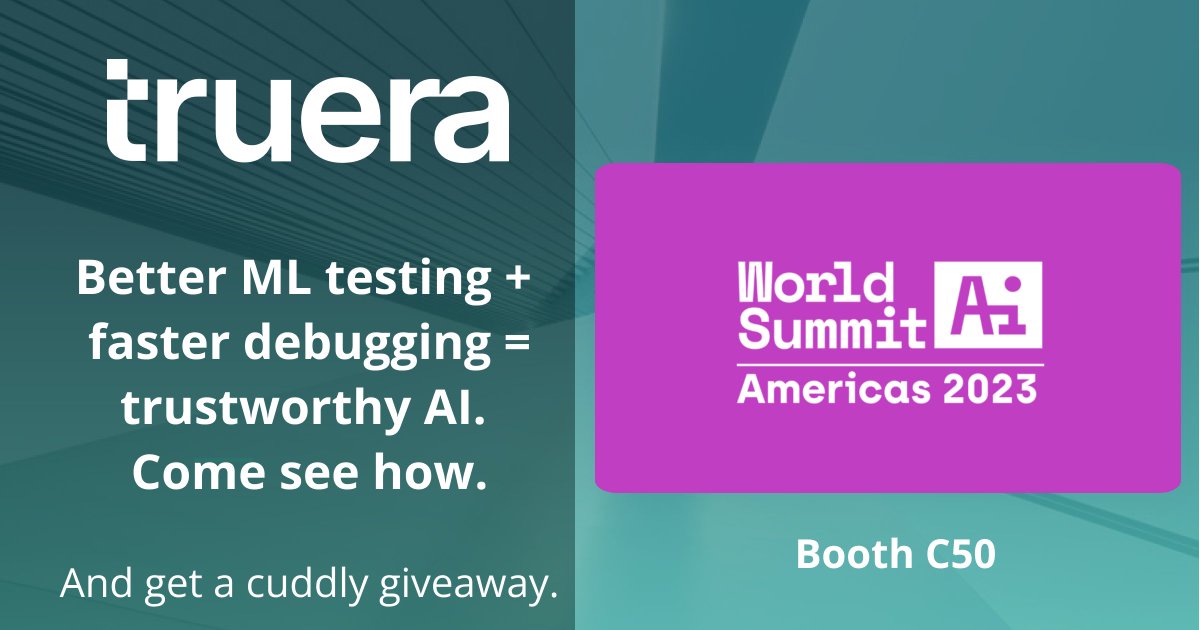 truera_ai's tweet image. Want a better way to test, debug, &amp;amp; monitor your ML models?

If you&apos;re at #WSAIAM2023, stop by Booth C50 to see how leading co.s are taking their ML to the next level.

And get a cuddly giveaway, while supplies last! 🧸

#MLtesting #MLmonitoring #MLdebugging #RAI  #trustworthyAI