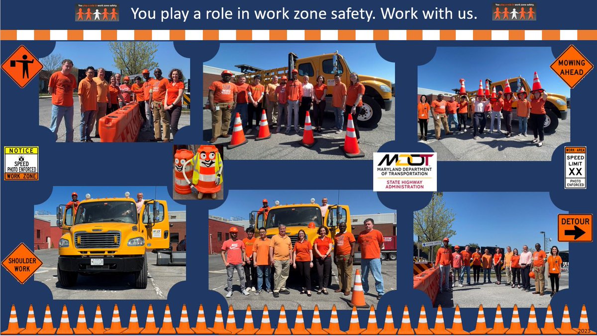 You play a role in work zone safety! Work with us! #TDSD
#WorkZoneSafey #Orange4Safety #OrangeForSafety #NWZAW #NWZAW2023 #SafeWorkZonesForAll #SafeWorkZones #NWZAW #MDOTsafety #BeTheDriver @MDSHA