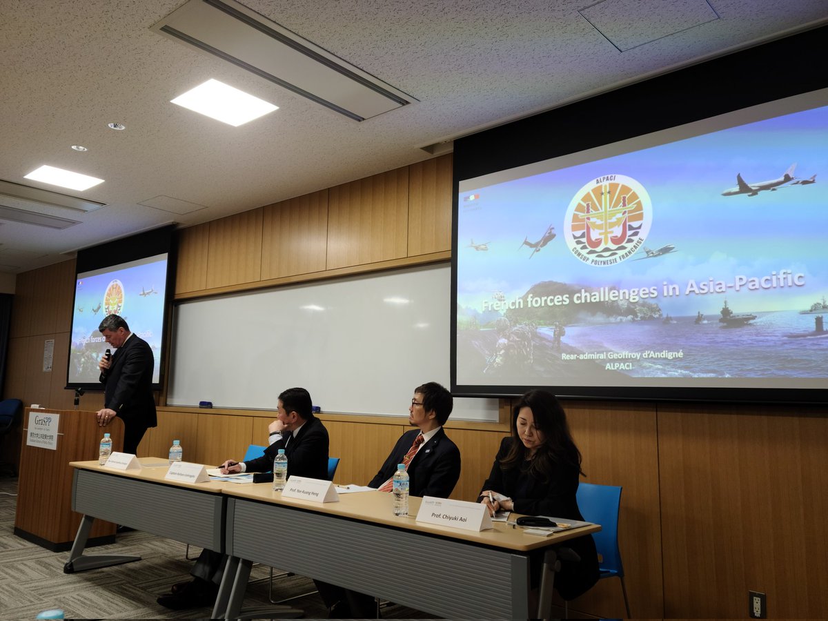 RomainRideau's tweet photo. Today, Commander of forces in Asia-Pacific @ALPACIFRAPACOM gave a lecture in @UTokyo_News/@UTokyoGraSPP, on the challenges 🇫🇷forces face in Asia-Pacific. He notably stressed the importance of our partnerships and the need to always deepen our cooperations to face common threats. https://t.co/VMnVNIaF9n