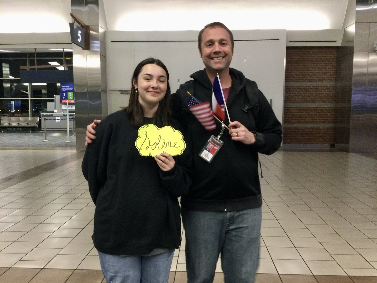 DCAntlers's tweet photo. DCHS is celebrating a 15 year exchange student partnership with Doullens, France this year! 🇫🇷 We are hosting 18 students and three faculty members for the next two weeks. Here is a glimpse of their arrival last night! Pt. 1 https://t.co/8qpIe2E6ya