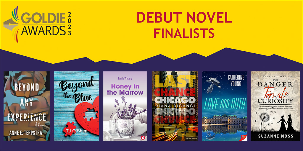 goldencrownls's tweet photo. The finalists for the Debut Novel Goldie have been announced. Congratulations to the first group of authors - @anneeterpstra, @Tary_n, @emilyraywaters, Diana DiGangi, @CatherineYBooks &amp; @DrSueMoss https://t.co/xvygQcPL7n