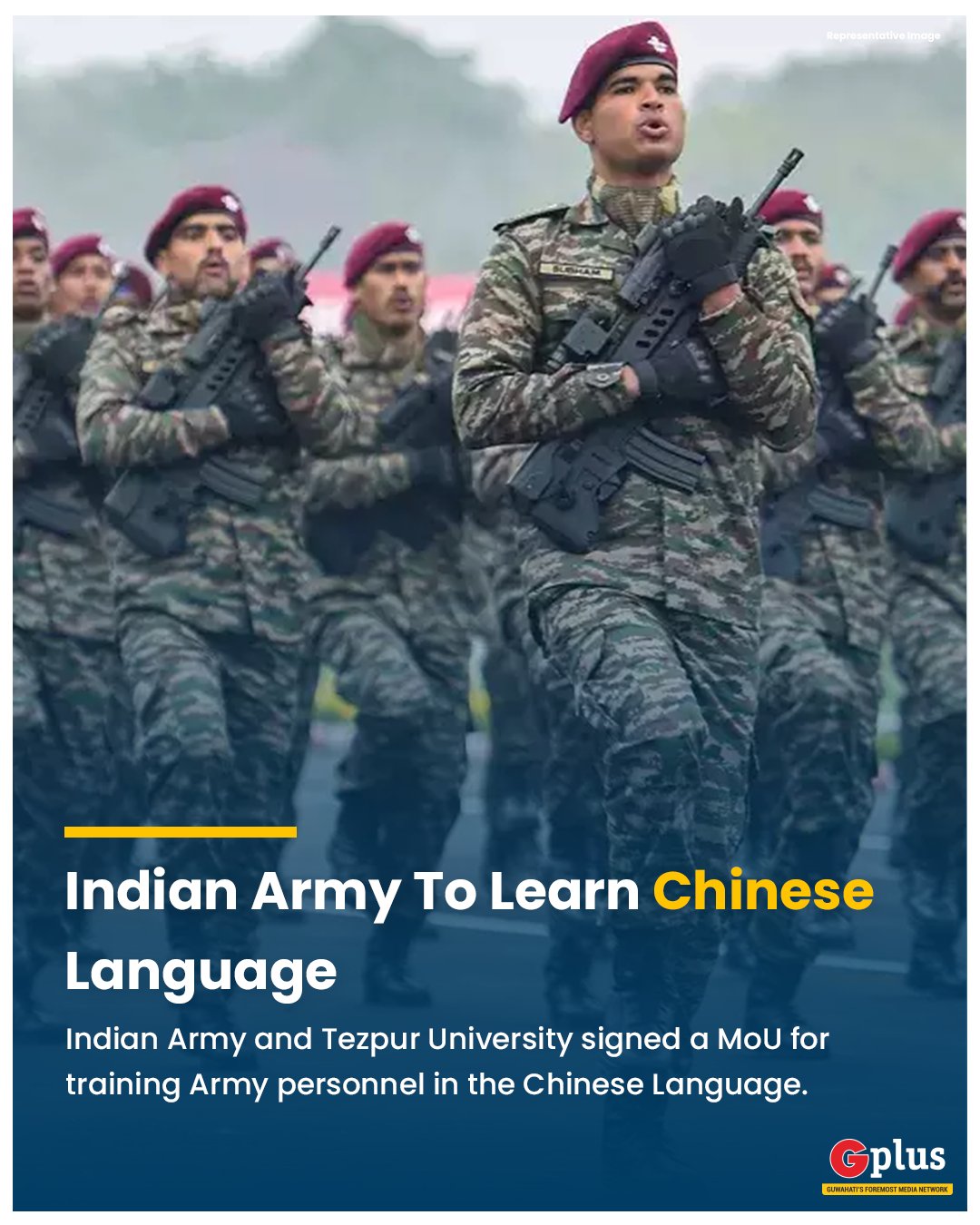 G Plus on Twitter: "Indian Army and Tezpur University signed a Memorandum of Understanding (MoU) for training Army personnel in the Chinese Language. Read more: https://t.co/k86g5yMGT9 @adgpi @TezpurUniv #India #Assam # IndianArmy https://t.co/bESHc8pvqD" /