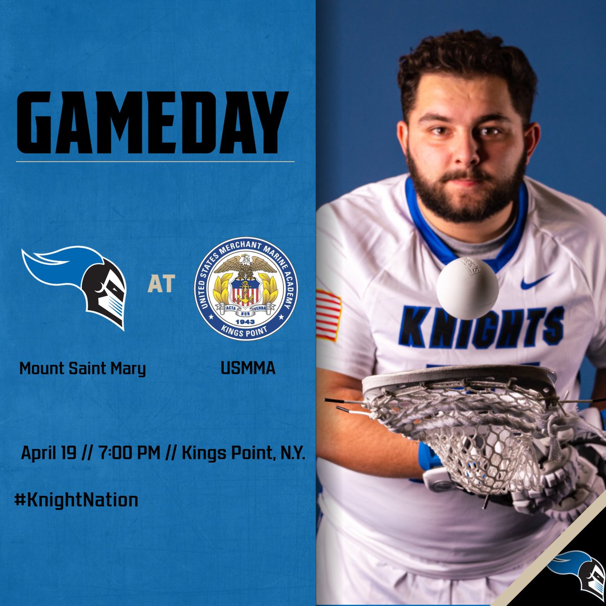 MSMCKnights's tweet photo. 🔷 @MSMCLacrosse Hits The Road Wednesday 🔷
🆚 @USMMA_Athletics 
📍 Kings Point, NY
⏲️ 7 PM
📊 https://t.co/BmgD1n8cqJ
📺 https://t.co/iGmBgUtONa
📰 https://t.co/5B0HoJNKQS https://t.co/E38lvhlIs7