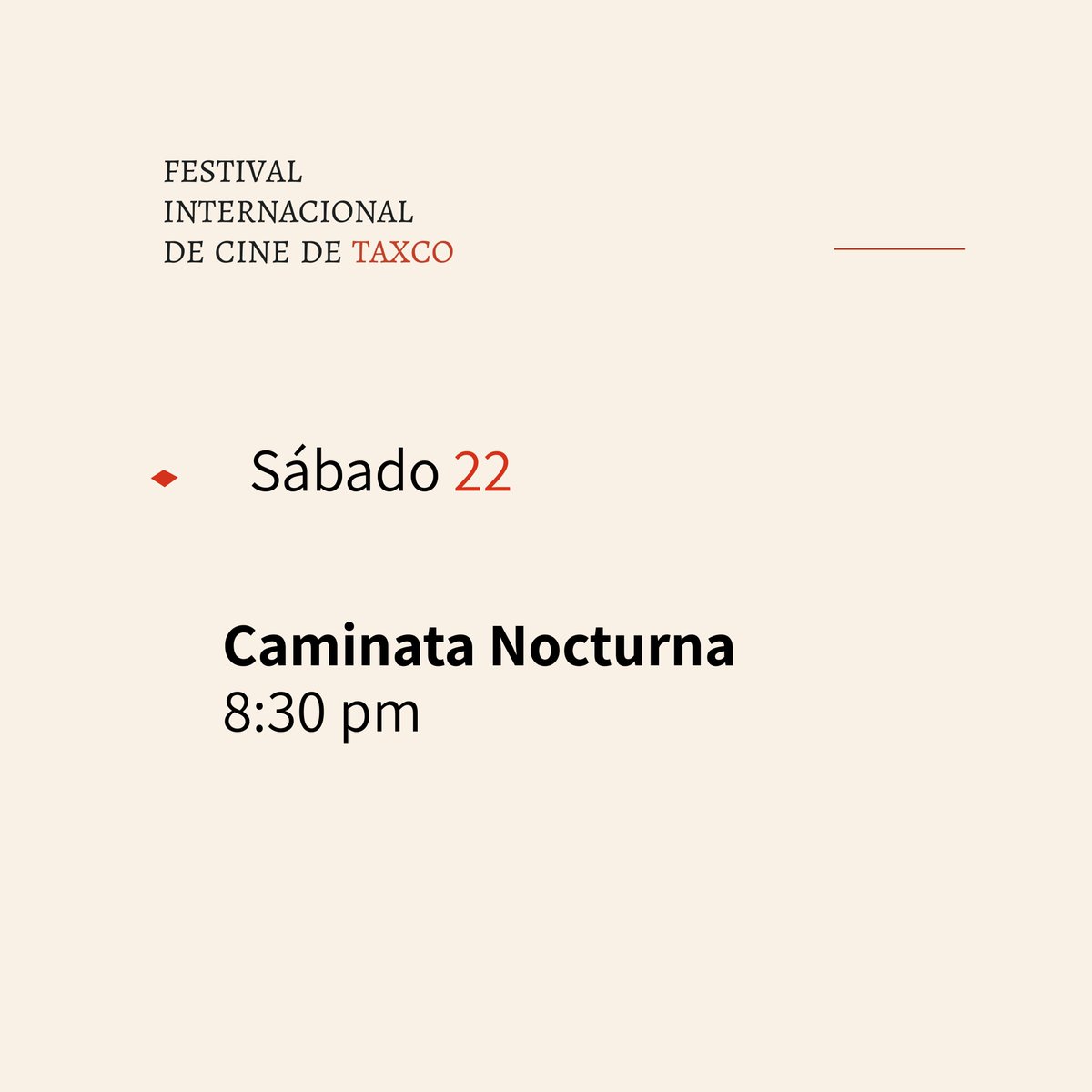 TaxcoFilmFest's tweet photo. Sábado🔻22/ Abril/ 2023
📍¡Ya casi nos vemos en Taxco!
#NosVemosenTaxco #LaJoyadelCine #VIIITAFF
👉 Del 21 al 29 de Abril del 2023 https://t.co/chrtZ1FeB8