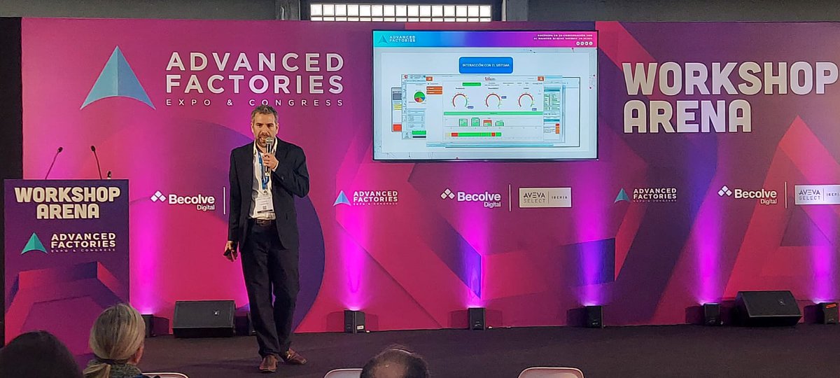 taismartfactory's tweet photo. 📍 Hoy en el Workshop Arena de #AF2023
🔴 Ponencia de @PolBarce "Industria 5.0: Personas, productividad y sostenibilidad con QPlant"
#sostenibilidad #digitalizacion #congress #AF2023 #industria50 https://t.co/S7cNicB1zX