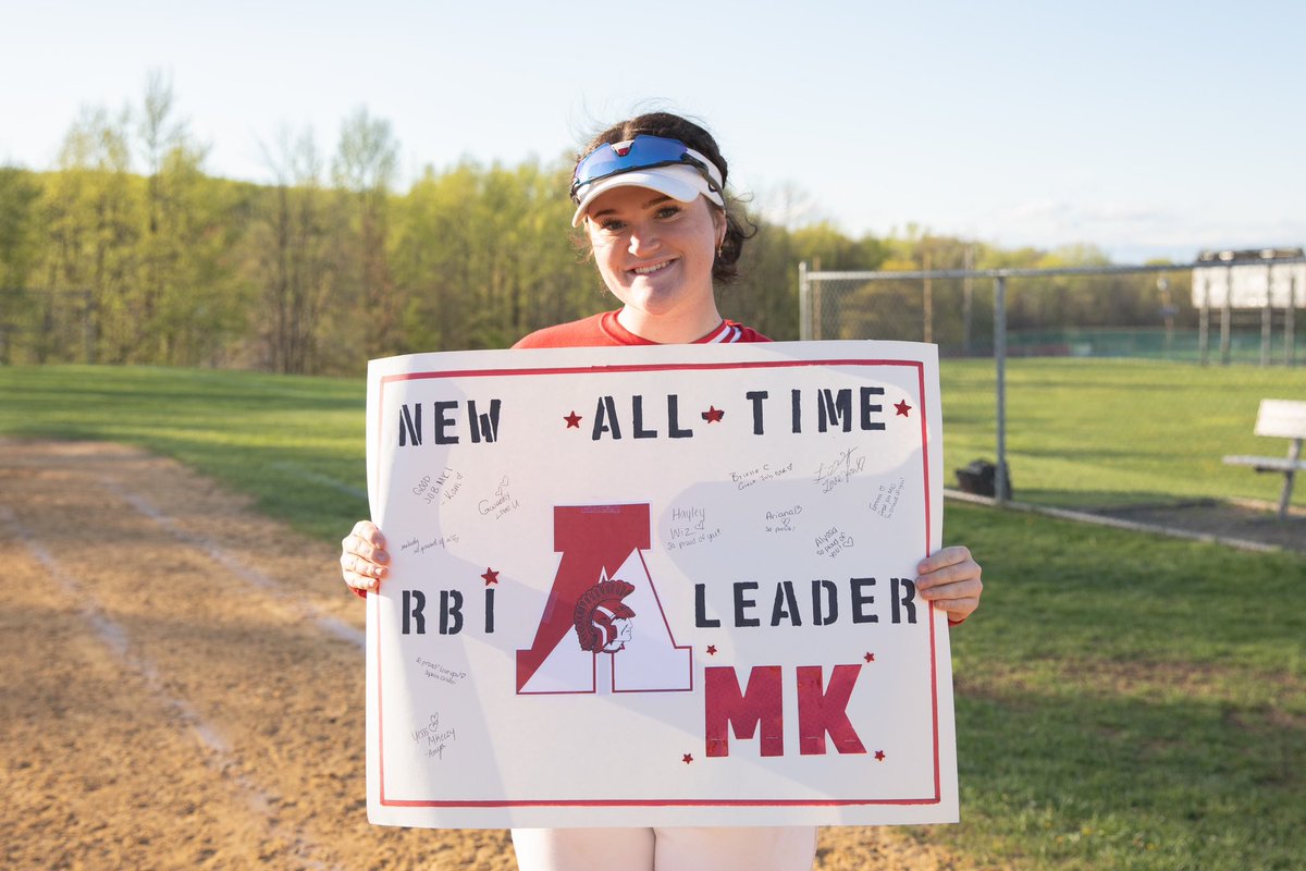 Last week I hit a personal goal of mine, 100 RBIs, and yesterday I broke the career RBI record at my school!!