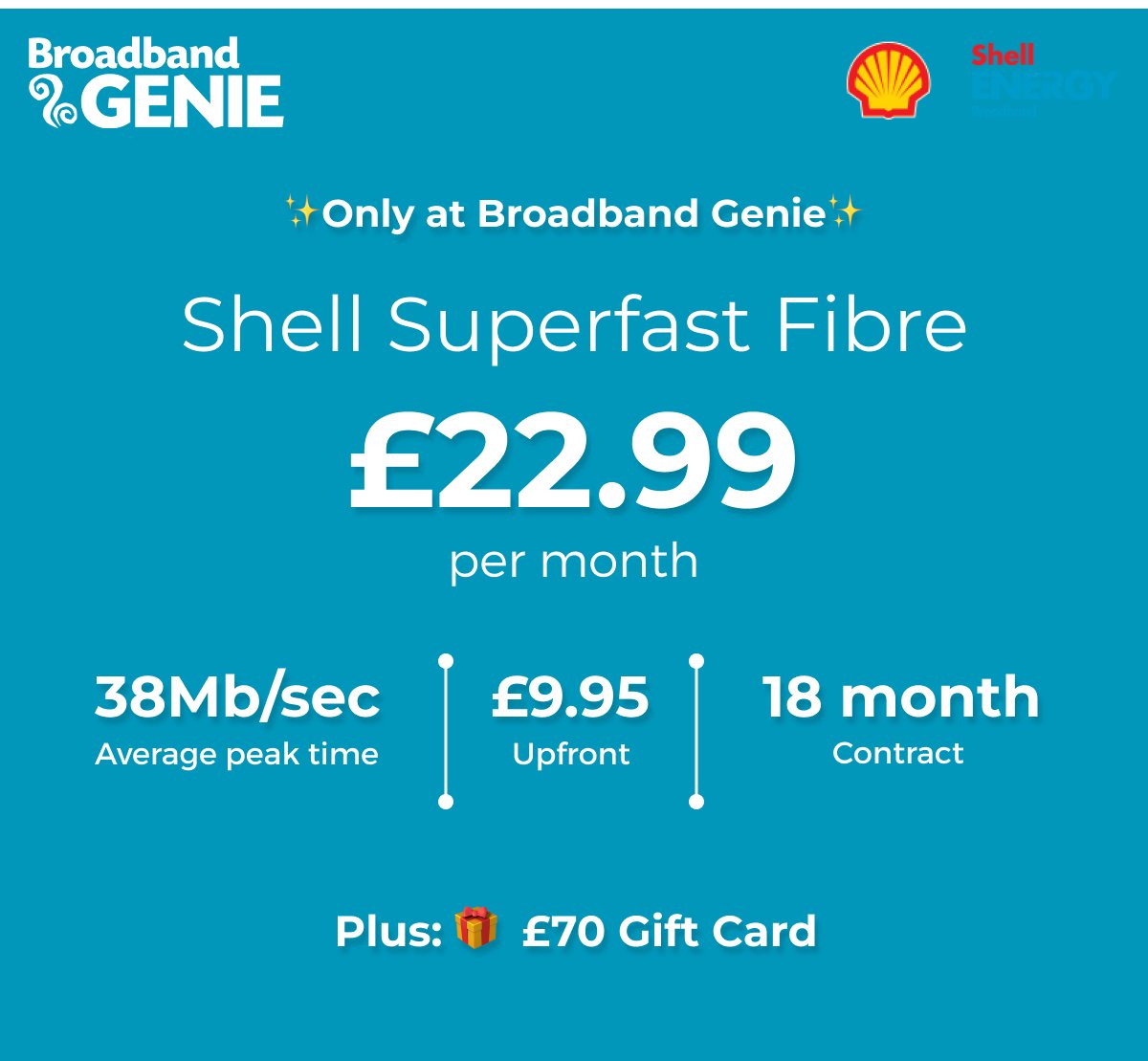 broadbandgenie's tweet photo. Check the link below to snag this exclusive offer โฌ
#shell #fibre #wifi #shellenergy #superfast https://t.co/kq3xonkpeQ