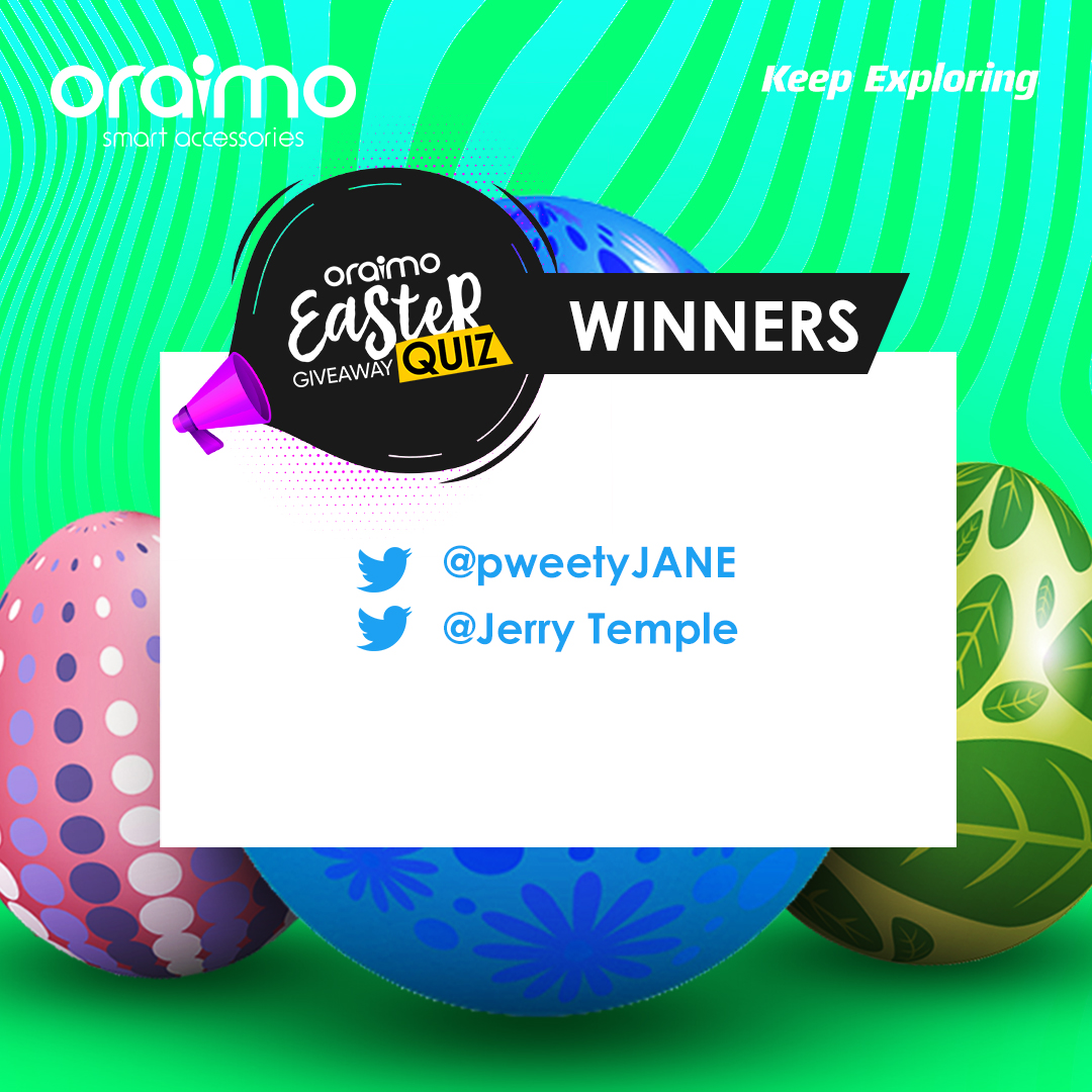 oraimomate's tweet photo. Our Easter Giveaway Quiz was not a joke, but xxxx and xxxxx made it look easy, and they got themselves some pretty Easter gift boxes. Congrats guys! 🎉🐇
#oraimoSoundApp #oraimoFreePods4 #FreePods4 #HearTheMiracle #oraimoexploring https://t.co/w69qE0tJ26
