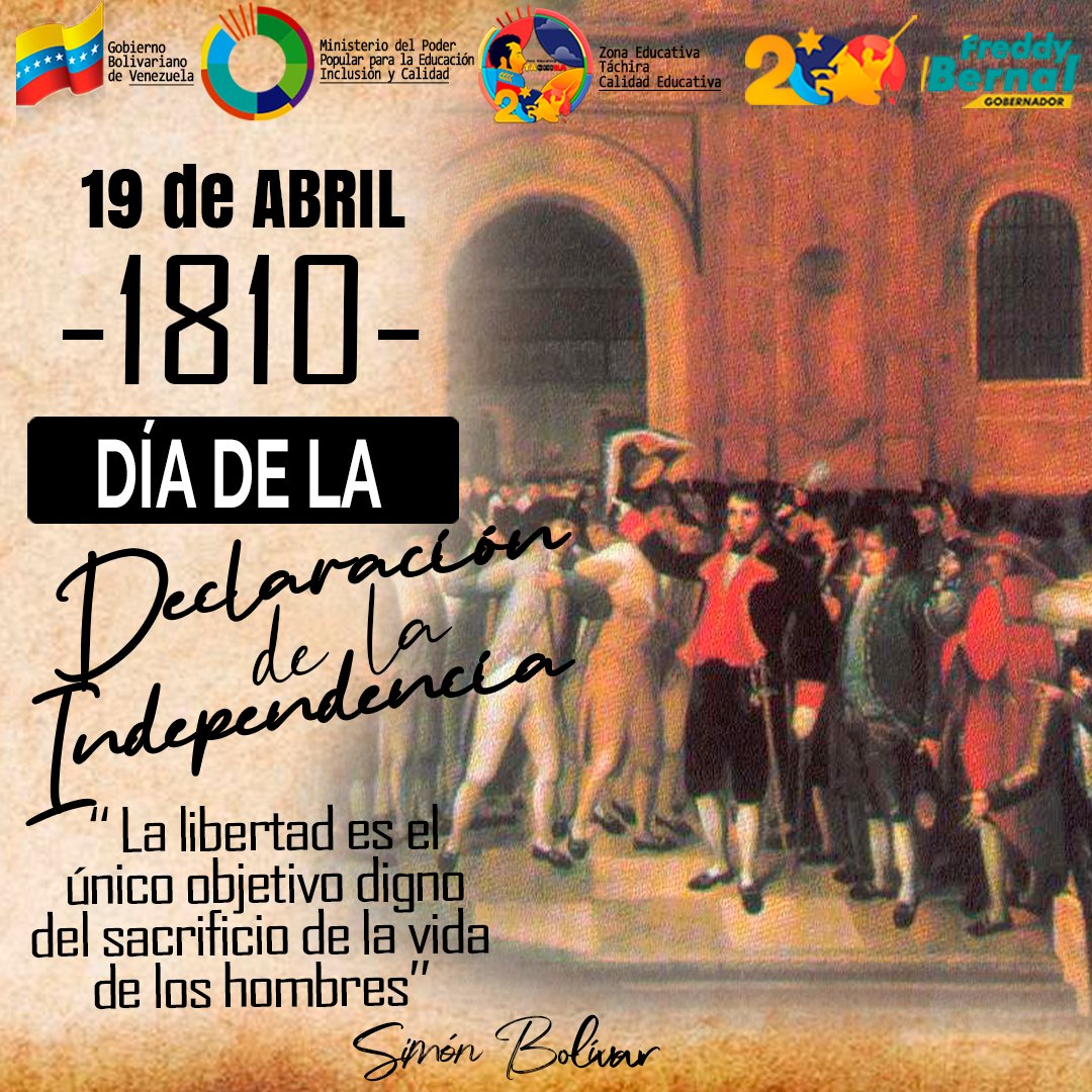 #19deabril Directora de CDCE Táchira, Ana <a href="/Berzabethg1/">Berzabethgandicaoficial</a> Gandica. !Pueblo en defensa de la Patria! Son 213 años del inicio de la gesta libertaria.<a href="/NicolasMaduro/">Nicolás Maduro</a> <a href="/_LaAvanzadora/">Yelitze Santaella</a> <a href="/Mippcivzla/">mippci</a>
@MPPEDUCACION #GestaIndependentista