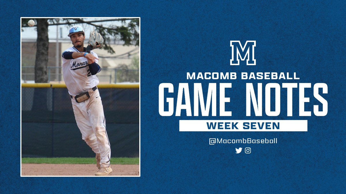 𝘽𝘼𝙎𝙀𝘽𝘼𝙇𝙇 𝙂𝘼𝙈𝙀 𝙉𝙊𝙏𝙀𝙎

<a href="/MacombBaseball/">Macomb Baseball</a> preps for four-game set against the Bears this week! Inside this edition: <a href="/PudlikJeremy/">Jeremy</a>'s plate discipline, <a href="/TomBurt_34/">Tom Burt</a> earns Player of the Week &amp; more!

Full Notes: bit.ly/43JJ5GW
Abbreviated: bit.ly/41HrP3y