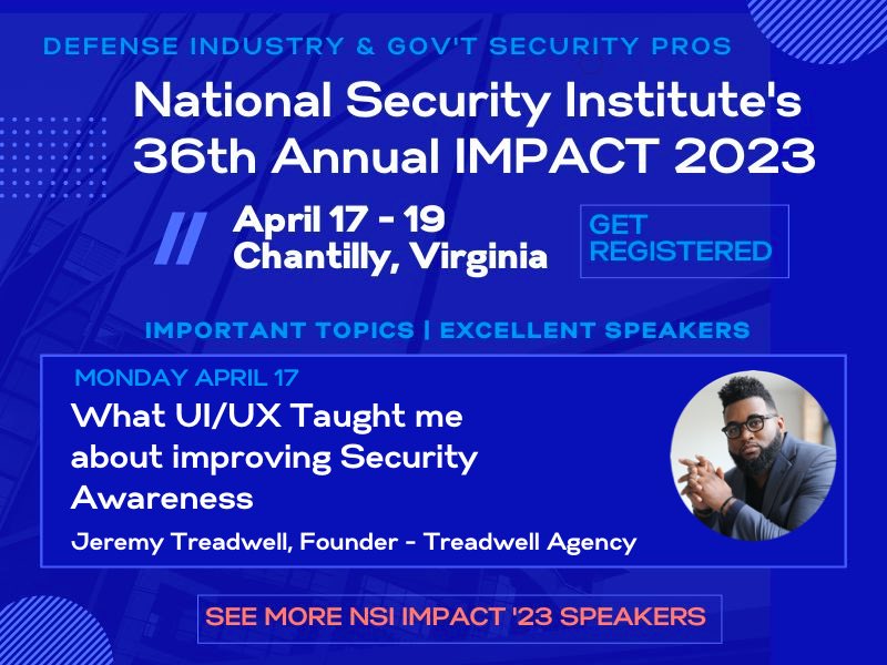 Yesterday, Our Co-Founder, Jeremy Treadwell spoke at the National Security Institute's 36th IMPACT conference in Virginia. It was an incredible experience #securityawareness #IMPACTconference #NSI #Cybersecurity