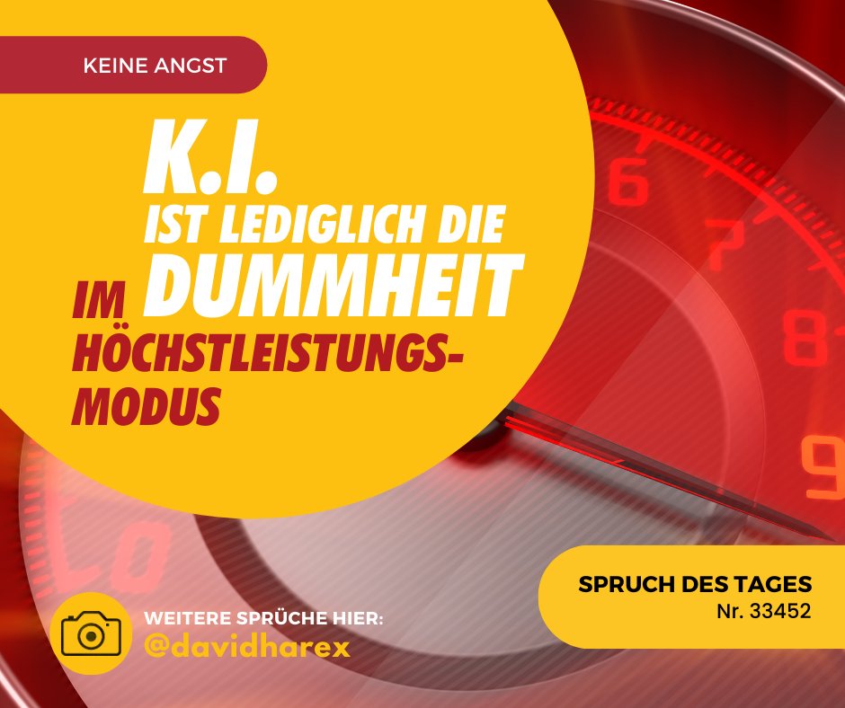 DavidHarex's tweet photo. Ist Chat GPT vielleicht nur die schnellste Suchmaschine der Welt? Die K.I. selbst gefragt: Ich wurde von Menschen trainiert, besitze enorme Menge an Daten, habe aber kein echtes Verständnis von Bedeutung oder Konzepten. Kurz: Dummheit im Höchstleistungsmodus. #ai #ki https://t.co/7rmptWTmg4
