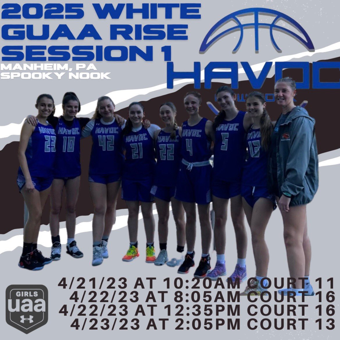 nyhavoc's tweet photo. Next up is our 2025 GUAA and 2025 GUAA Rise team schedules. Both team are excited for GUAA Session 1 at Spooky Nook. #bluebloods https://t.co/vYjjeS2qmW