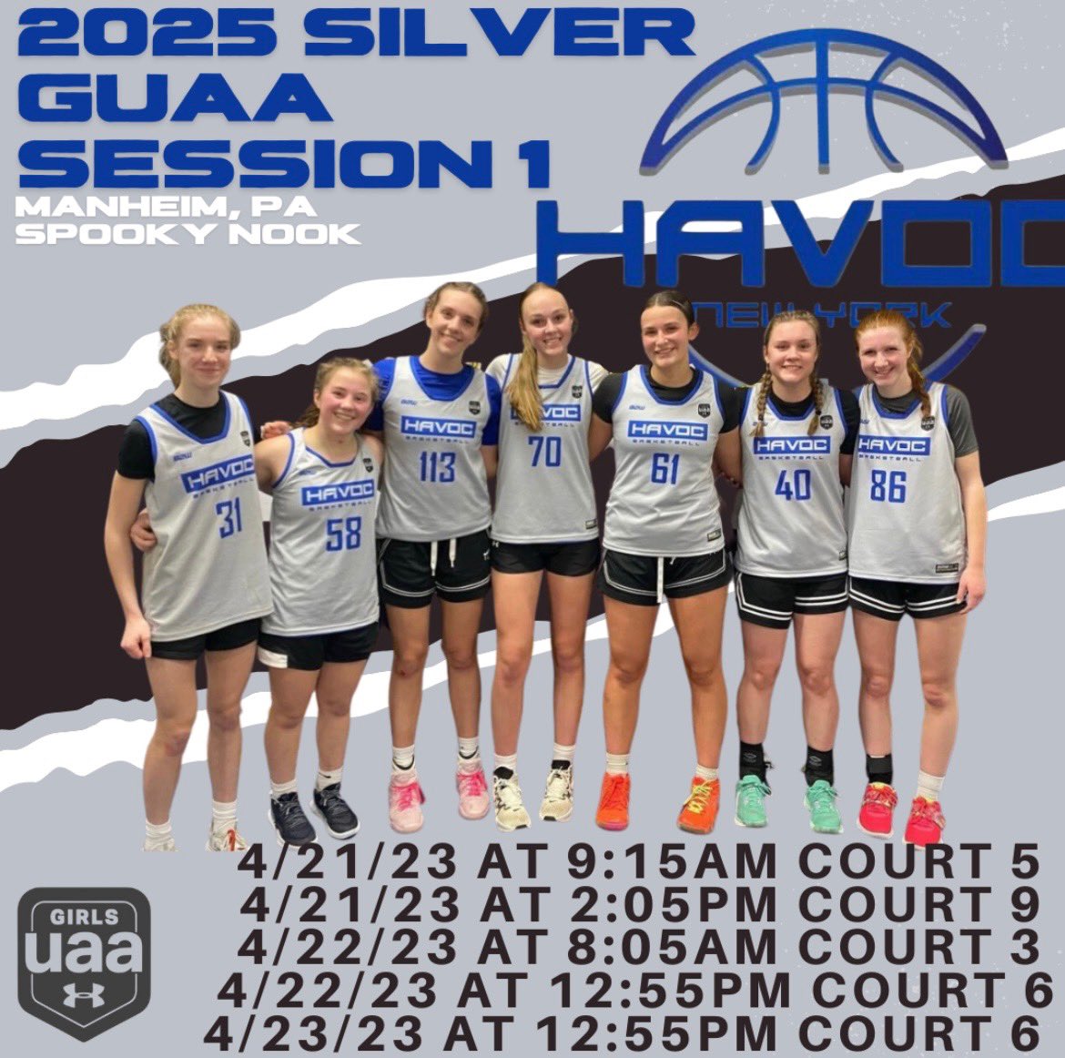 nyhavoc's tweet photo. Next up is our 2025 GUAA and 2025 GUAA Rise team schedules. Both team are excited for GUAA Session 1 at Spooky Nook. #bluebloods https://t.co/vYjjeS2qmW