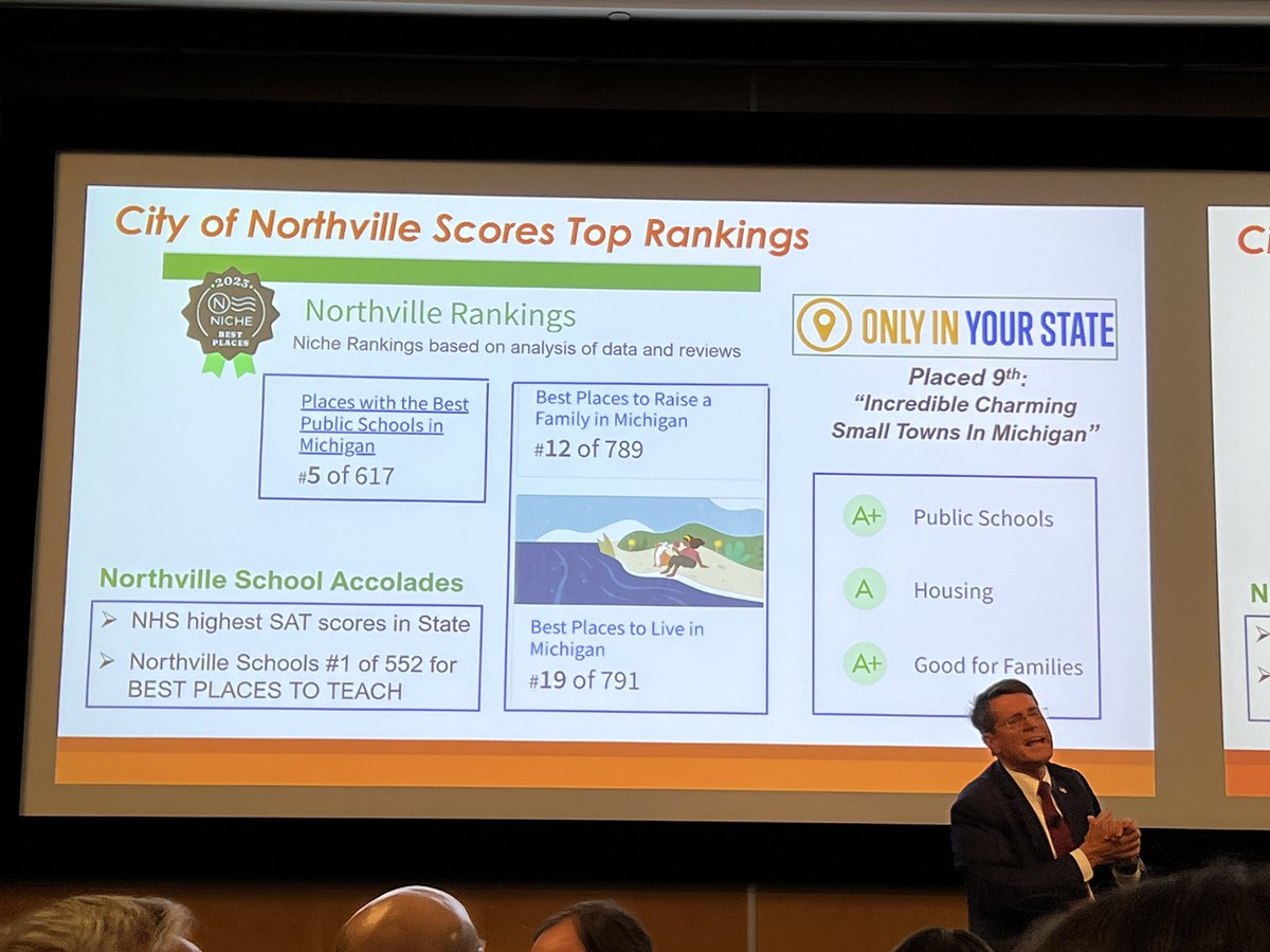NorthvilleEDU's tweet photo. Northville celebrated the State of the Community today with presentations from the city, township, and Northville Public Schools. #NPSWorldofPossibilities @twpnorthville @NorthvilleCity @NorthvilleChamb #Northville #StateoftheCommunity https://t.co/z1GI12lBmE