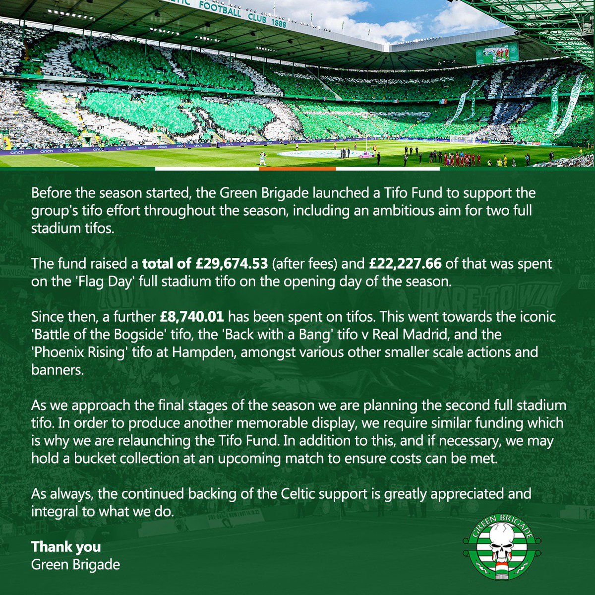 Green Brigade full stadium tifo

gofund.me/c20ee549