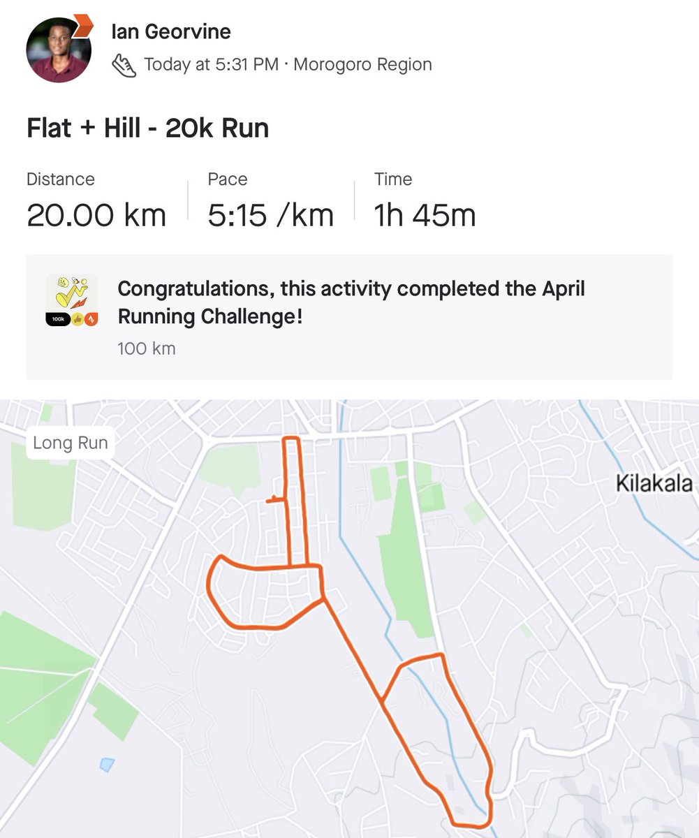 ian_georvine's tweet photo. Evening  20k Run ✅✅🤩
Road to #comradesmarathon 2023 https://t.co/ey2ZuYKQgt