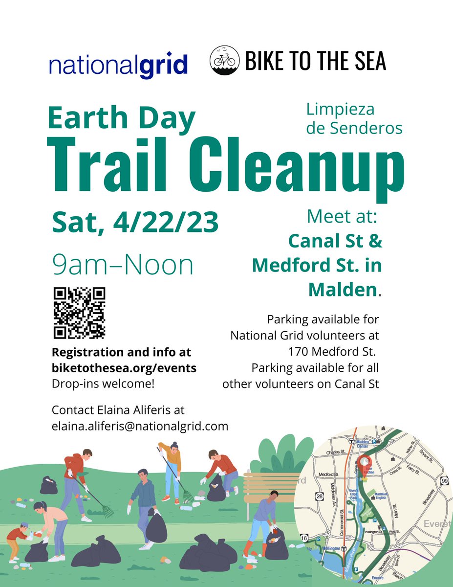 BikeToTheSea's tweet photo. Bring your work gloves and join us in cleaning the Northern Strand Trail this Saturday morning! Please register in advance using the link. https://t.co/eh9VSFsSMV
#trailcleanup #EarthDay2023 #northernstrandtrail #biketothesea #nationalgrid #friendsofthemaldenriver https://t.co/ritjT4lwWC