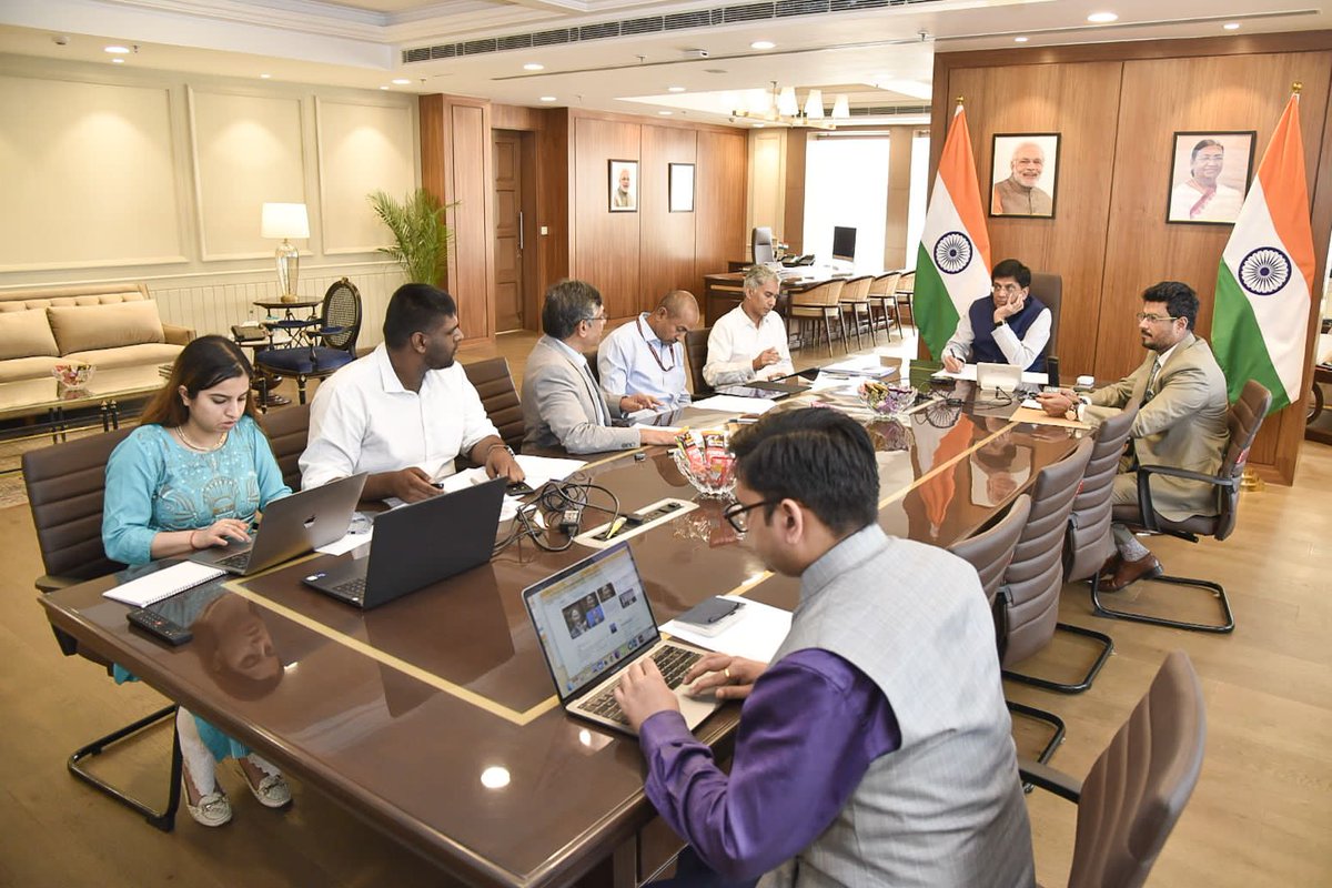 jaxayshah's tweet photo. Attended an insightful ONDC review meeting today, guided by Shri @PiyushGoyal. Grateful for his inputs, empowering the Advisory Council to drive progress at a breakneck pace. ONDC is creating history & transforming E-commerce. Together, we're shaping the future of Digital India!

#DigitalIndia