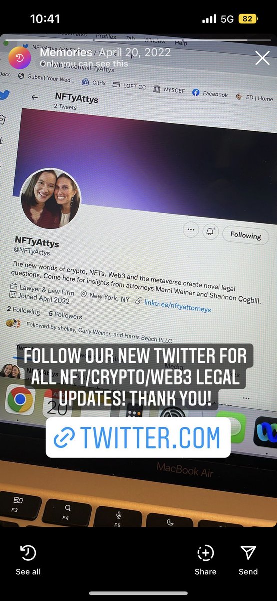 NFTyAtty's tweet photo. Aww happy one year on twitter to us! So thankful for our community and to have met all of you! https://t.co/jx2EJqv6f0