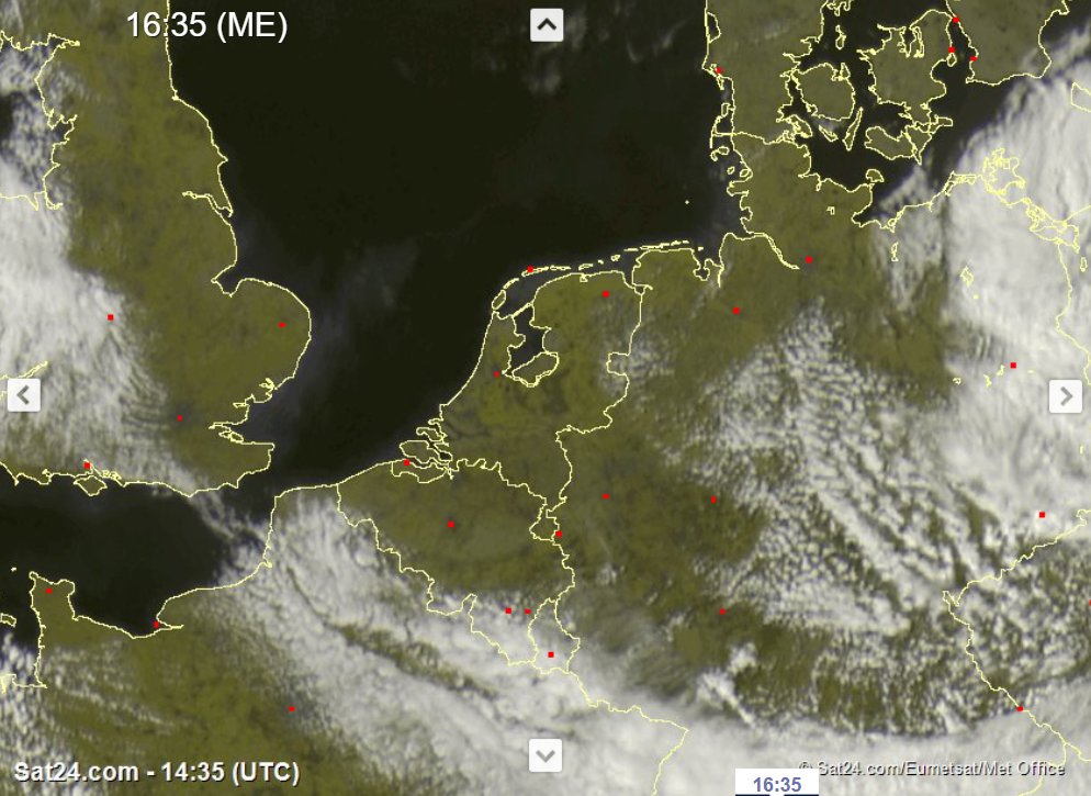 NoodweerBenelux's tweet photo. De Benelux baadt in de #zon! Enkel in het uiterste oosten en zuiden zijn er nog wat wolkenvelden. De matige NO-lijke #bries doet het wat #fris aanvoelen, maar uit de wind is het zalig vertoeven. Genieten jullie mee? https://t.co/c5nuLWtLQH