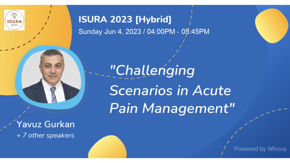 Want to tackle challenging scenarios in acute pain management? Join Dr. Yavuz Gurkan's lecture at #ISURA2023 [hybrid #conference] in #Toronto and get insights on the latest techniques to manage complex cases. Register now bit.ly/3SLm2qa #Anesthesia #CME #Painmedicine