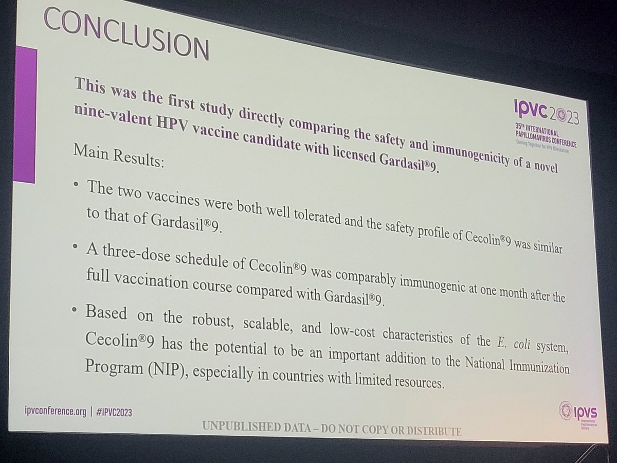 romimperio's tweet image. #cecolin9 novel nonavalent #HPVvax
Comparable to #Gardasil9

#IPVC2023 #ipvc2023reunion