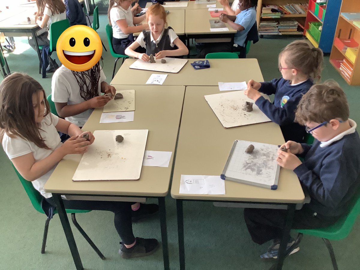 This afternoon, we found out about the mummification process used in Ancient Egypt. They used canopic jars to store organs. We designed and made our own canopic jars using clay.