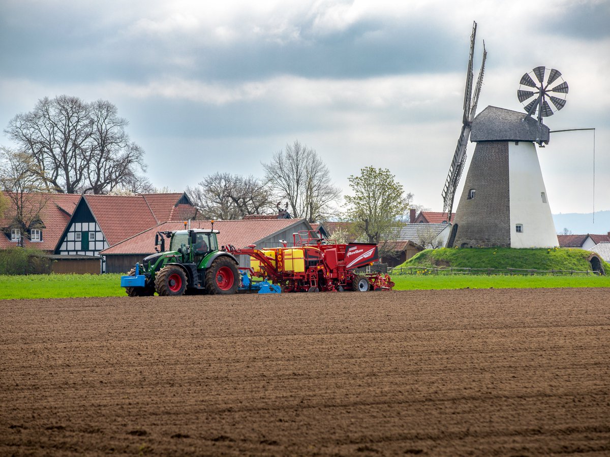 GRIMMEGroup's tweet photo. As part of our RowShow 2023, we are on the road in many parts of Germany with our new 4-row cup planter PRIOS 440. Here we were in action on a 3.7 ha field near Minden.
#GRIMME #GRIMMEGroup #potato #potatoes #Plant23 #agriculture #machinery #spring #planter #PRIOS #RowShow https://t.co/BzCuQDBn2F