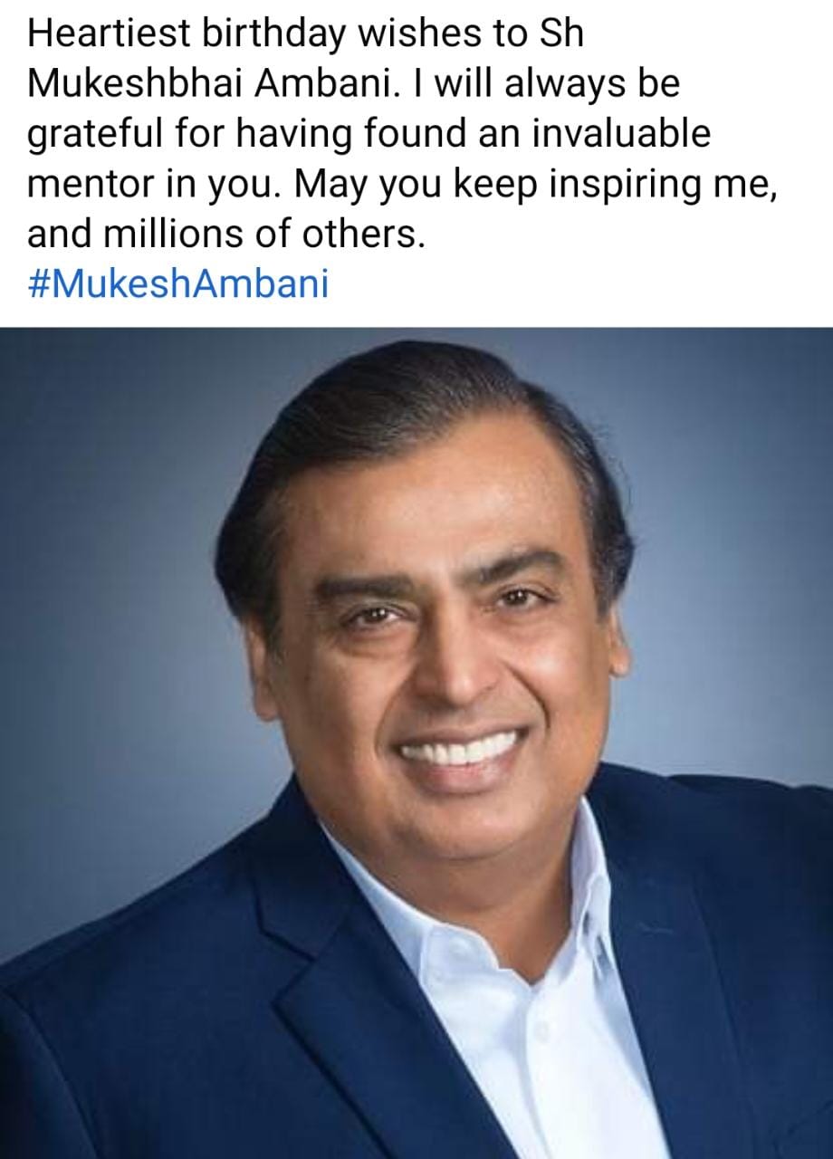 Happy Birthday Mukesh Ambani Sir   Biggest Company 