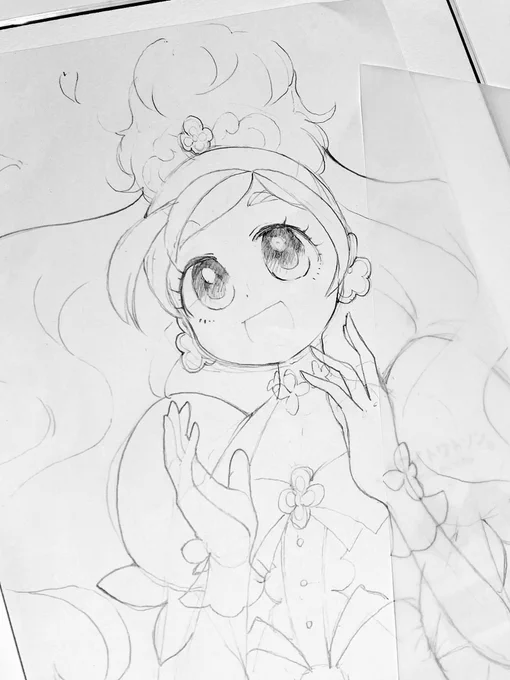 A4コピ紙に下書きしてトレペがB5しか無かった時の絶望の反対側は希望なので素敵すぎるー(ほんと 