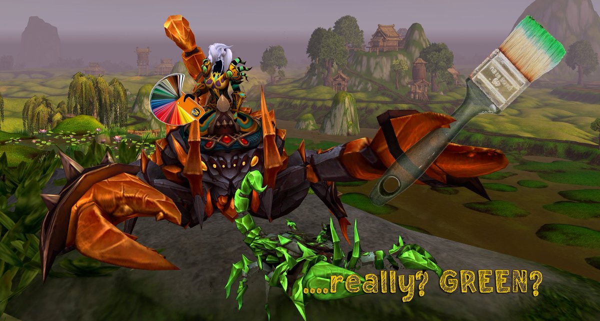 Upcoming Trading Post Reward!
Even tho we discussed it, it wanted to be green. Pink was just not an option. 🙁🦂
#warcraft