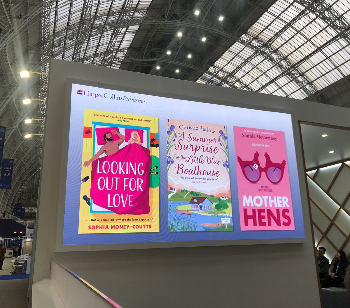 KatieLSeaman's tweet photo. #LookingOutForLove @sophiamcoutts looking out over Day 2 @LondonBookFair #LBF23 https://t.co/rpjbBH2TvQ