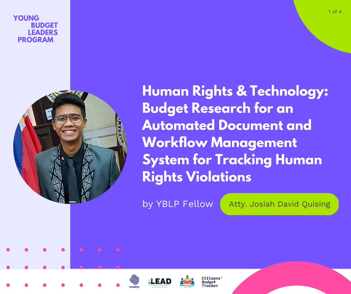 BudgetNatin's tweet photo. First on this week's #BudgetNatin series: YBLP Fellow Atty.  @joshquising proposes a budget of ₱6,632,083.20 for the development of an automated document and workflow management system for the Commission on Human Rights (NCR).

See the breakdown on the last slide! ➡️ https://t.co/SPMYYWhThD