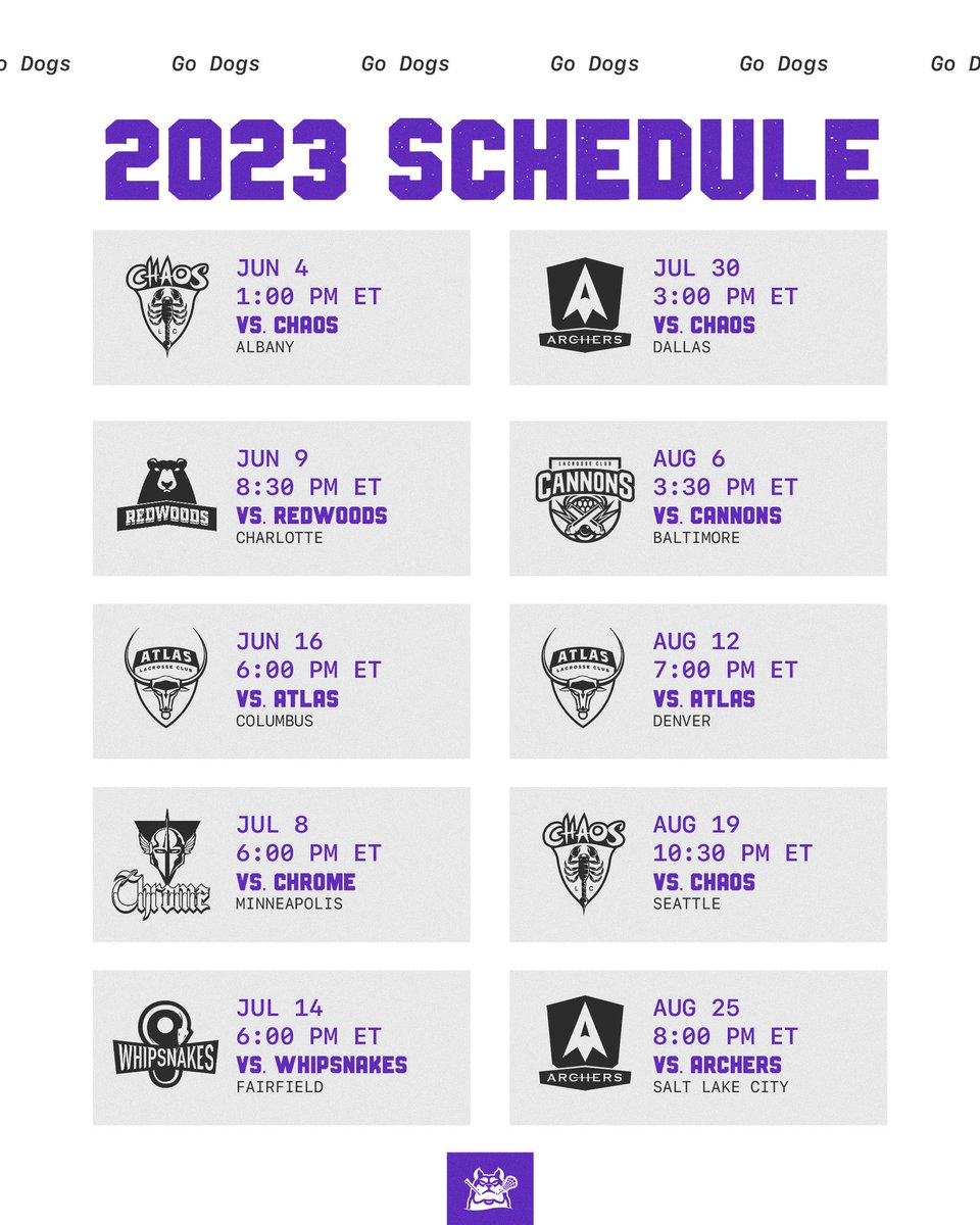 PLLWaterdogs's tweet photo. RUN. IT. BACK. 😤

our schedule for the 2023 season 🐾 https://t.co/758WTQLEzI